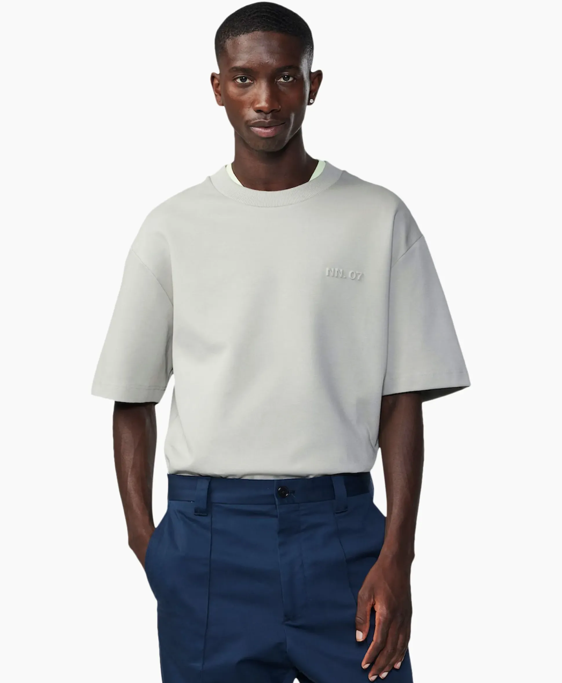 Nn07 T-Shirt Nat Logo Tee Beige