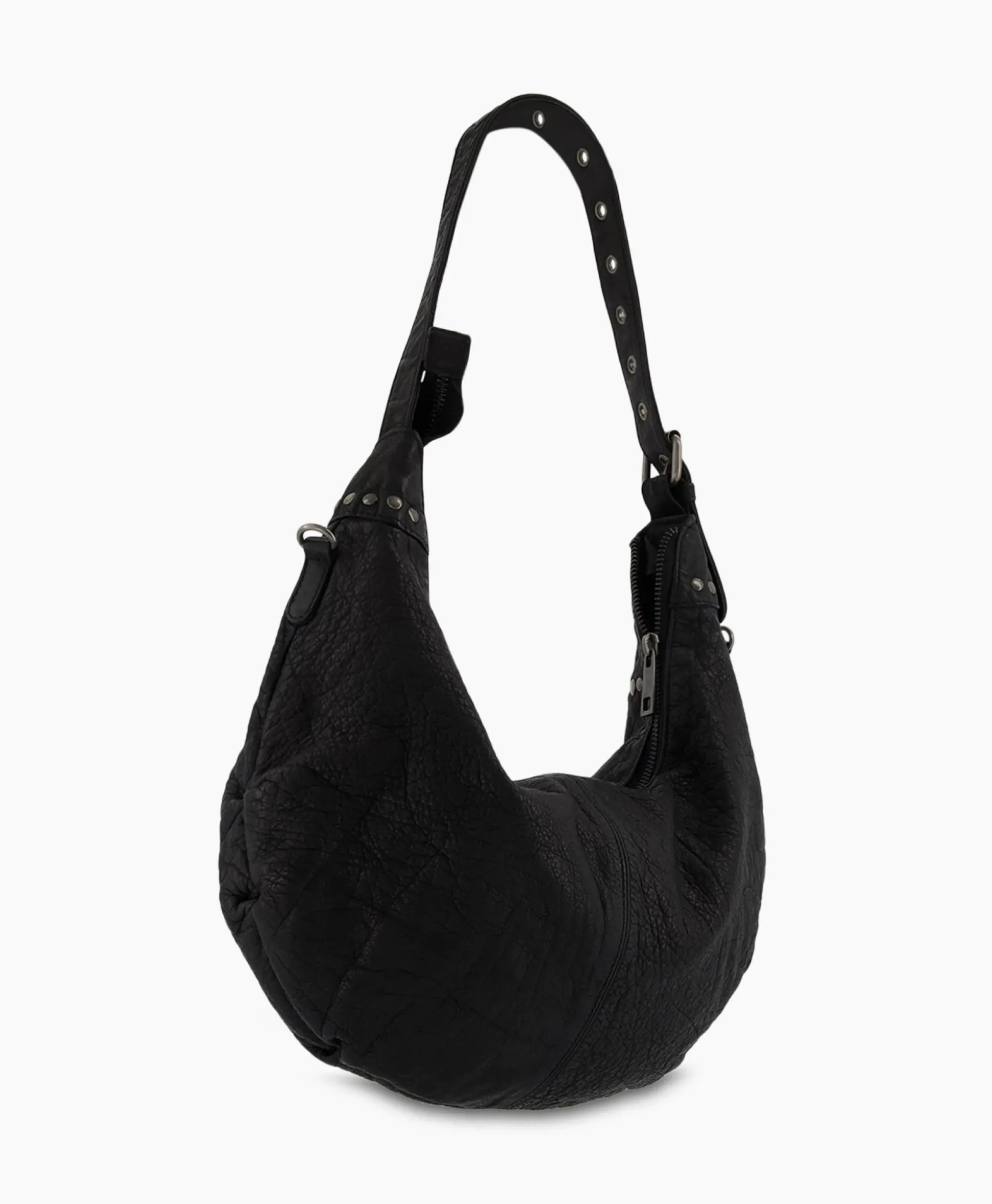 Nunoo Bags Crossbody Tas Dagmar Rivet Washed Black Zwart