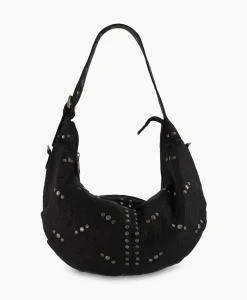 Nunoo Bags Crossbody Tas Dagmar Rivet Washed Black Zwart