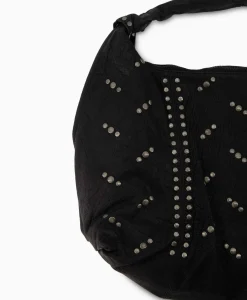 Nunoo Bags Crossbody Tas Maxi Dandy Rivet Washed Black Zwart