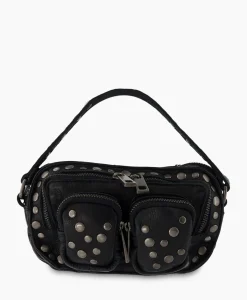 Nunoo Bags Crossbody Tas Helena Rivet Washed Black Zwart