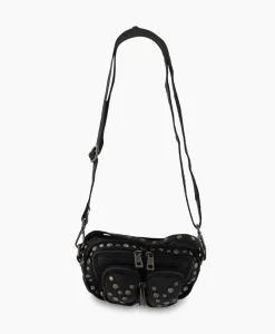 Nunoo Bags Crossbody Tas Helena Rivet Washed Black Zwart
