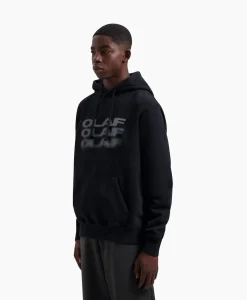 Olaf Hussein Hoodie Blur Logo Zwart