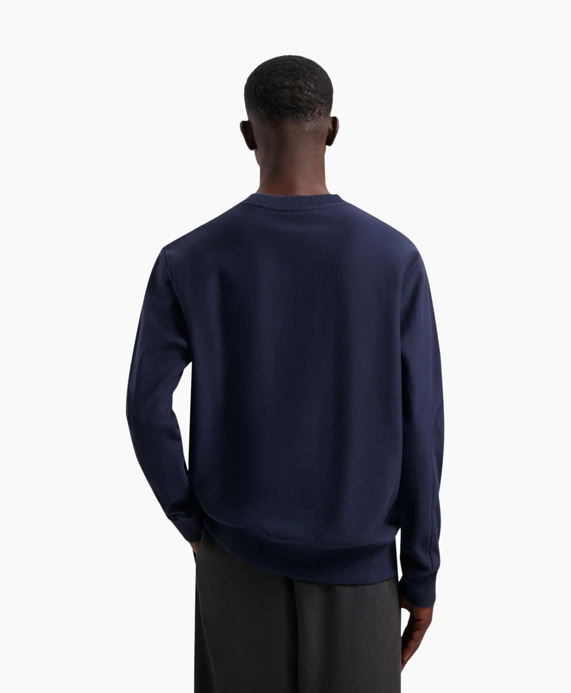 Olaf Hussein Sweater Logo Crewneck Donker Blauw