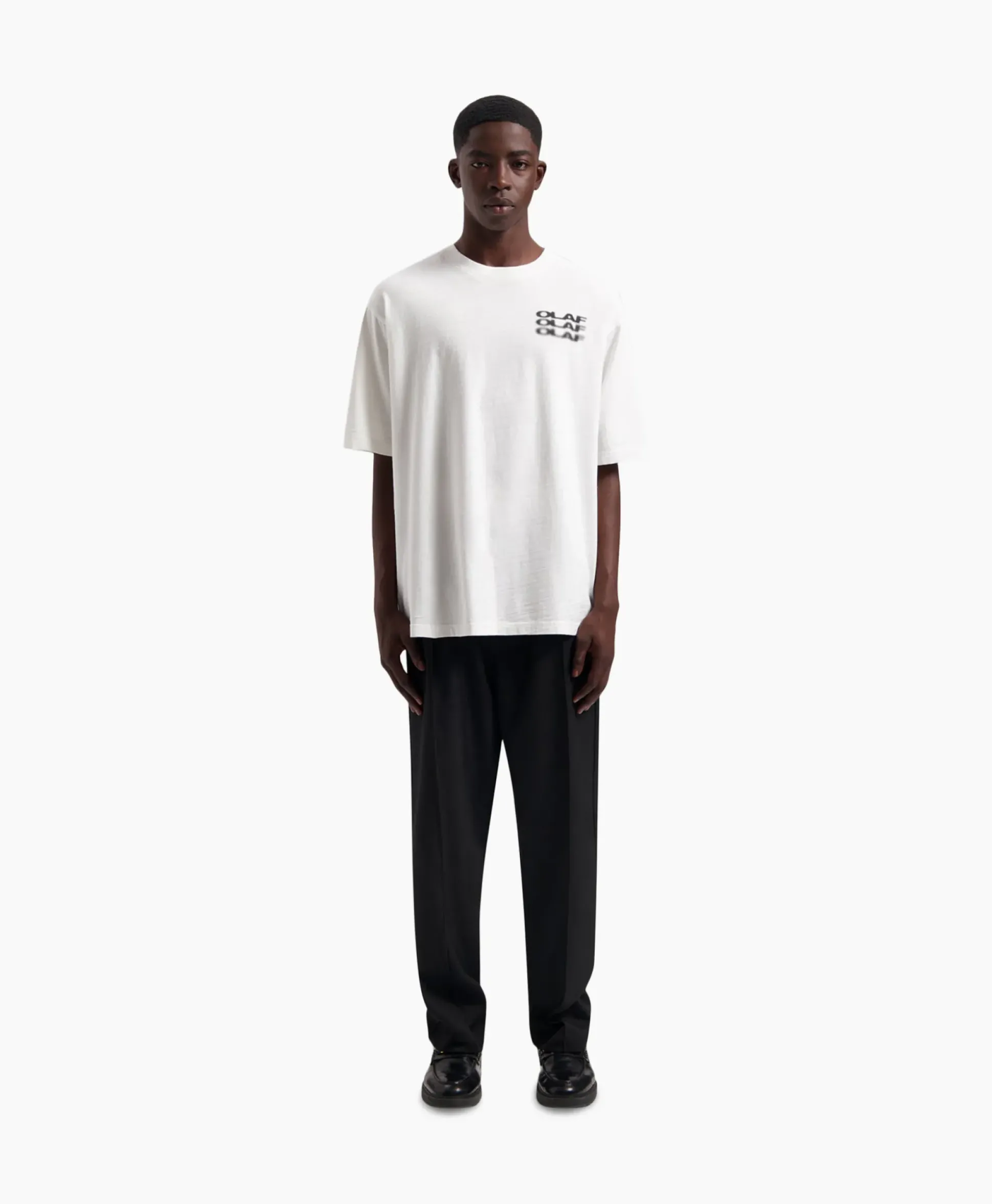 Olaf Hussein T-Shirt Blur Logo Wit