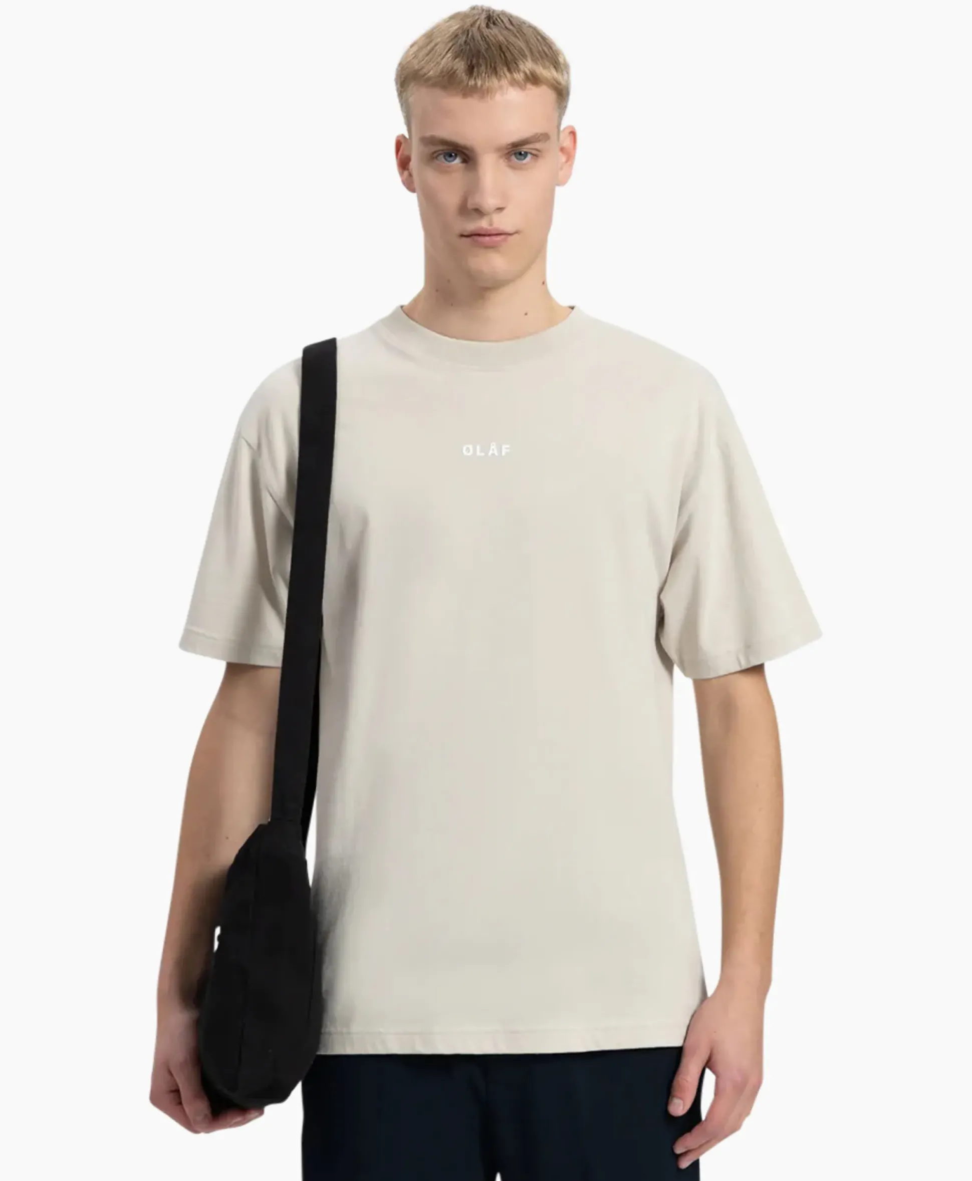 Olaf Hussein T-Shirt Korte Mouw Block Beige