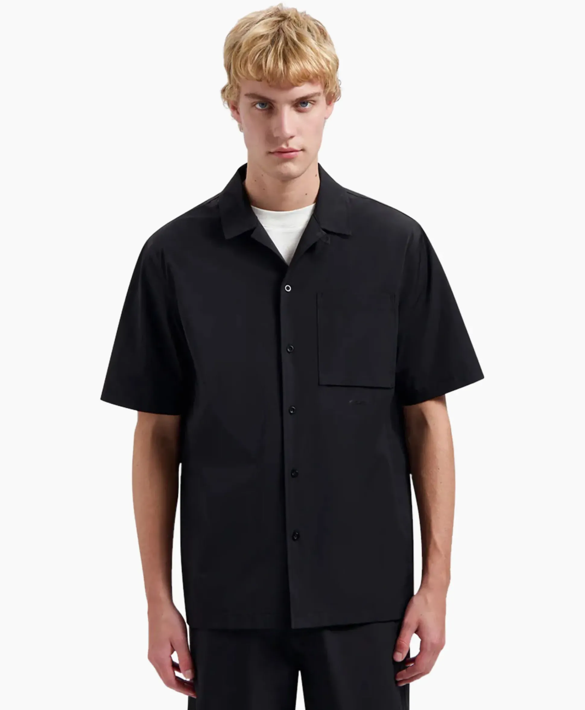 Olaf Hussein T-Shirt Korte Mouw Nylon Ss Zwart