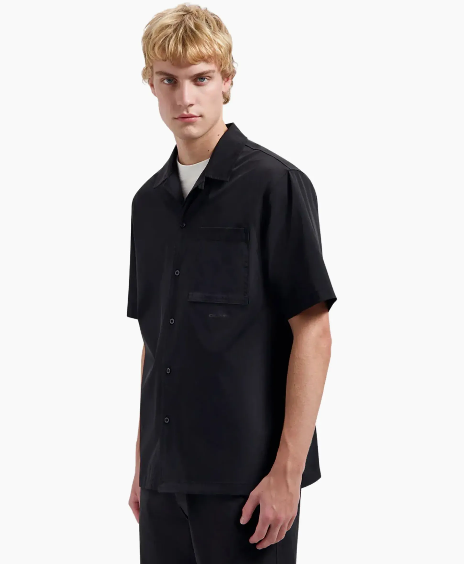 Olaf Hussein T-Shirt Korte Mouw Nylon Ss Zwart