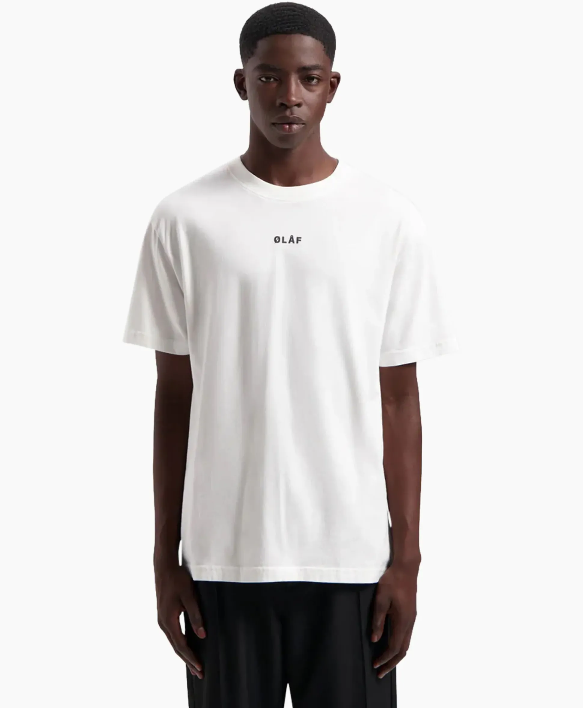 Olaf Hussein T-Shirt Korte Mouw Block Wit