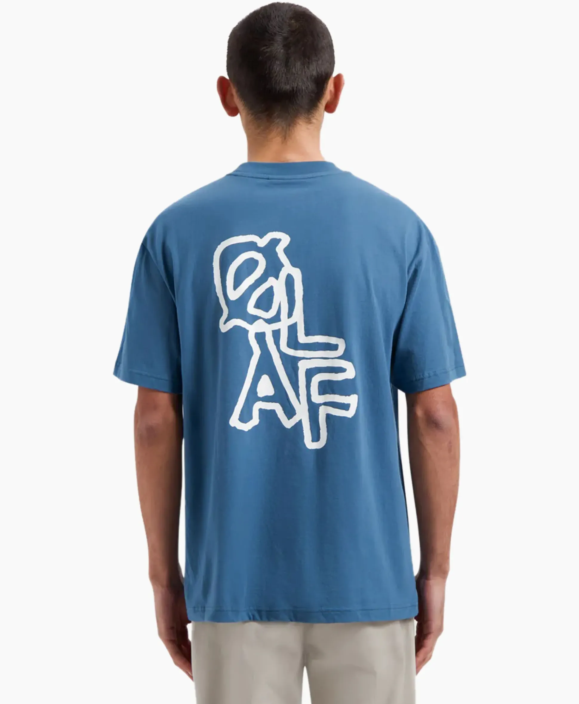 Olaf Hussein T-Shirt Korte Mouw Layered Logo Blauw