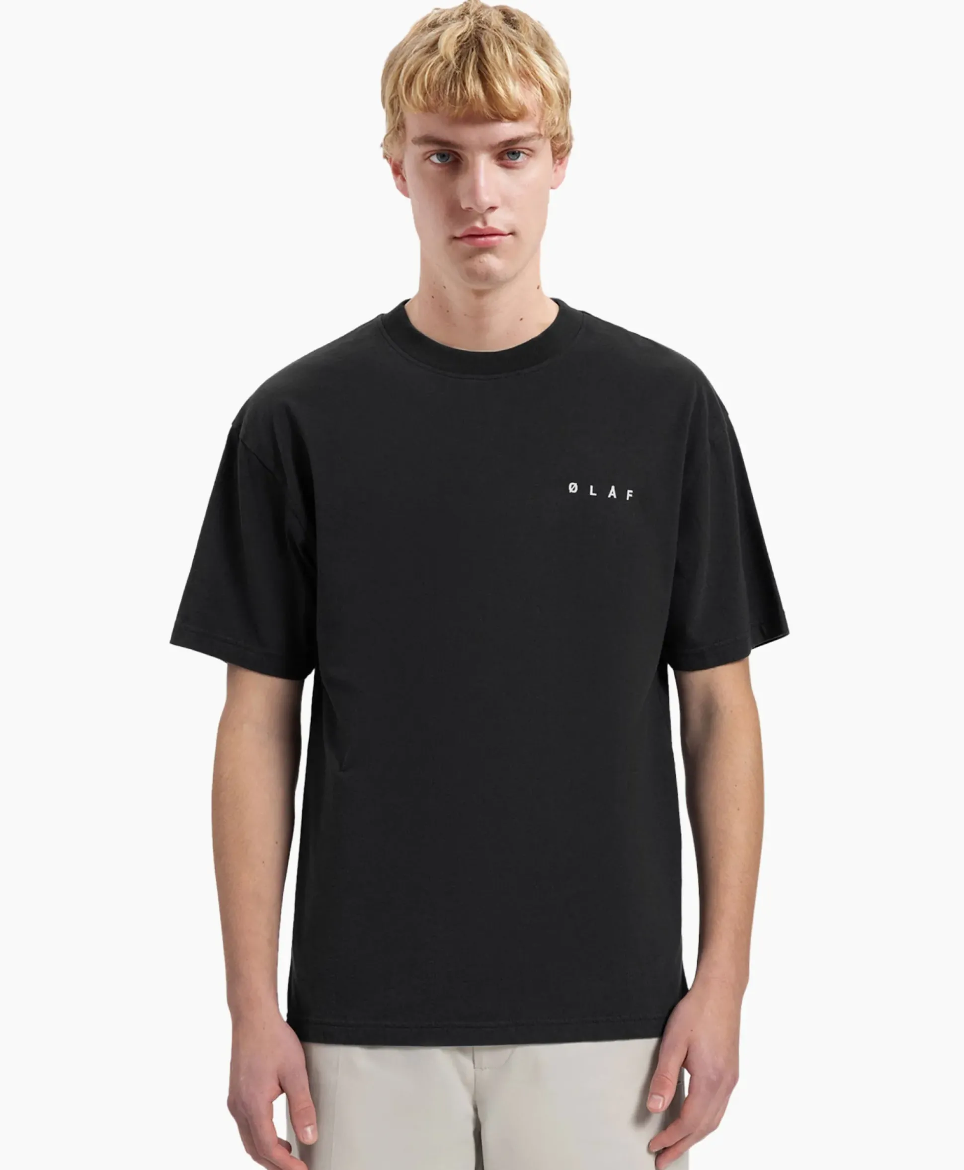 Olaf Hussein T-Shirt Korte Mouw Face Zwart