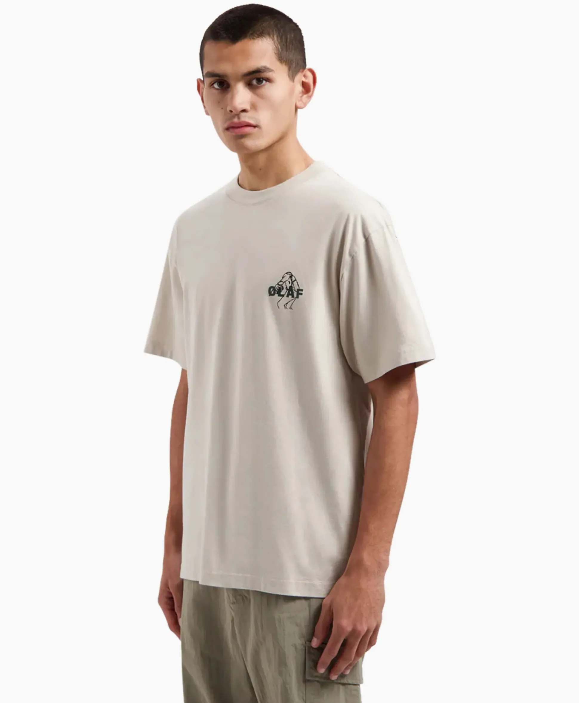 Olaf Hussein T-Shirt Korte Mouw Diver Cement