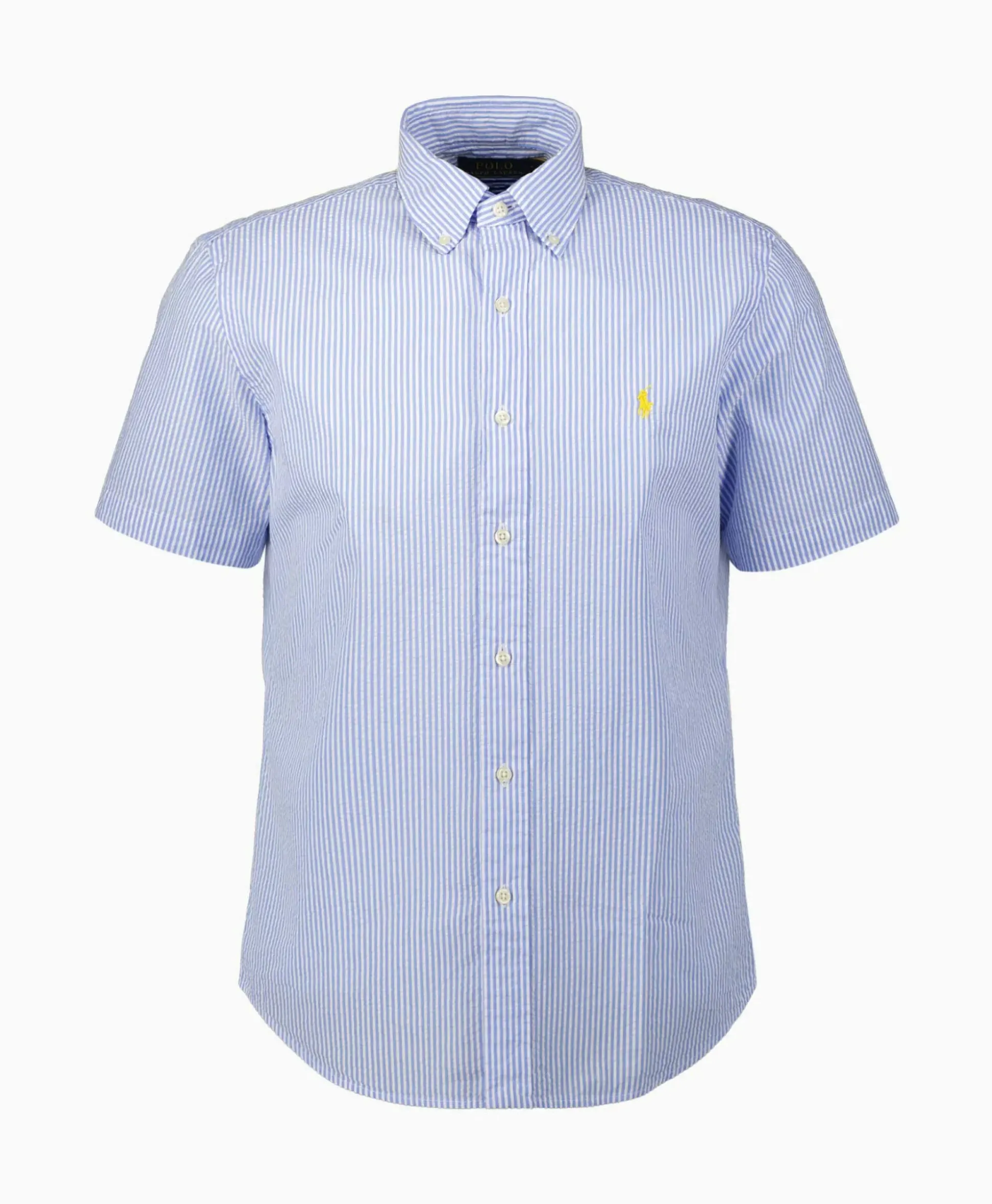 Ralph Lauren Overhemd Seersucker Short Sleeve Licht Blauw