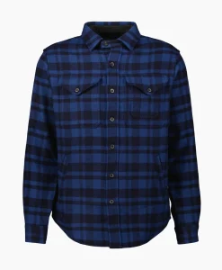 Ralph Lauren Overshirt Wool Blend Check Donker Blauw