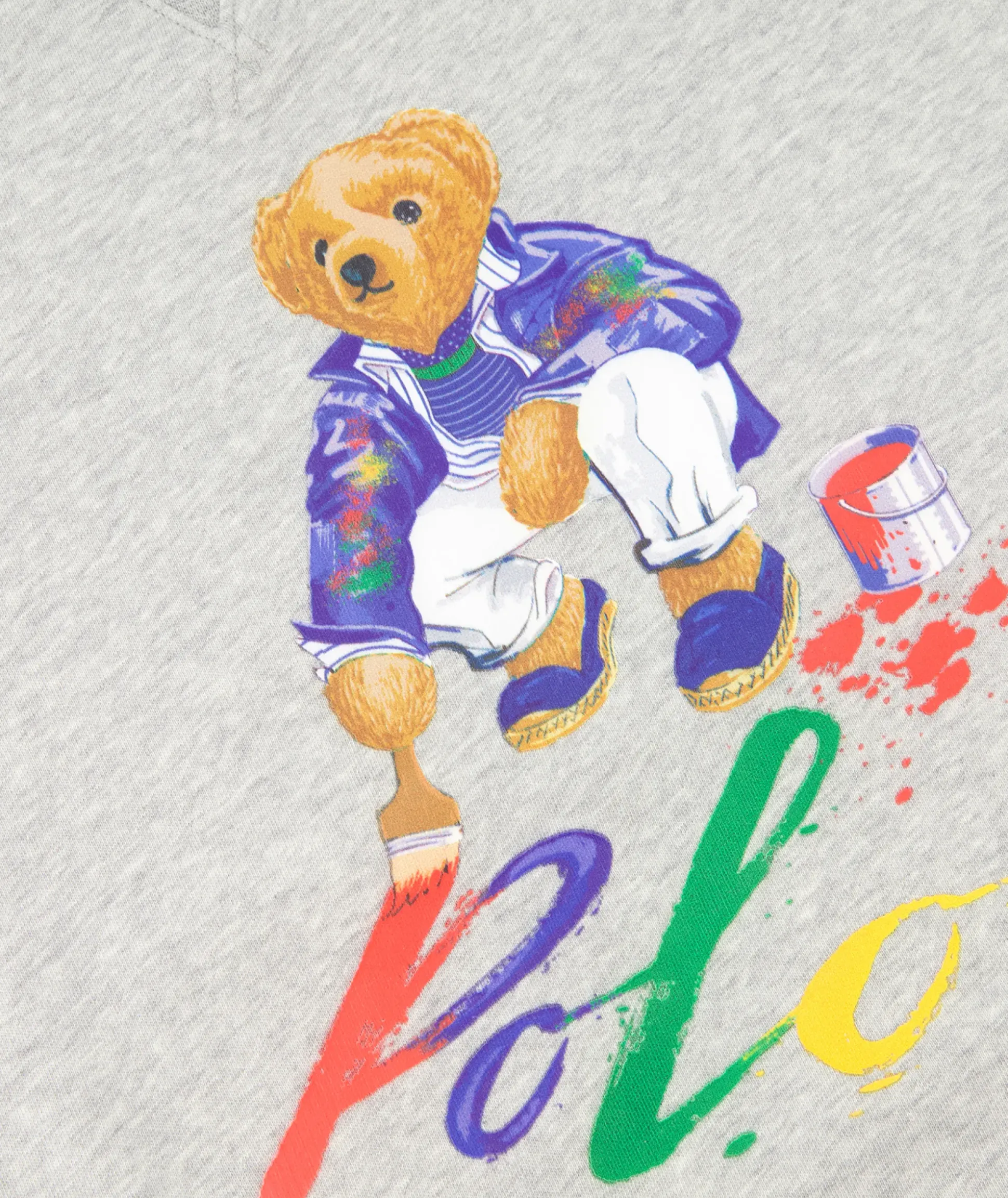 Ralph Lauren Sweater Paint Bear Grijs
