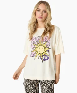 Refined Department T-Shirt Korte Mouw Bruna Off White