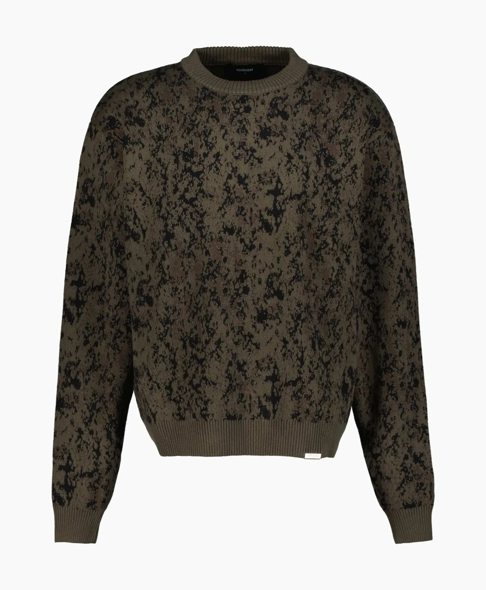 Represent Gebreide Trui Camo Groen