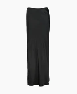 Rohe Midi Rok Long Satin Zwart