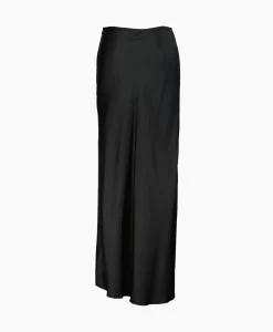 Rohe Midi Rok Long Satin Zwart
