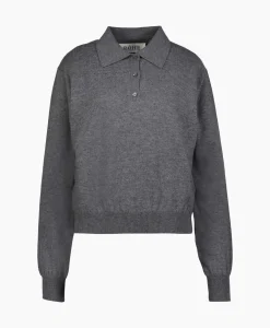 Rohe Pullover Wool Cashmere Polo Grijs