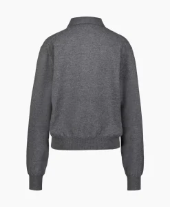 Rohe Pullover Wool Cashmere Polo Grijs