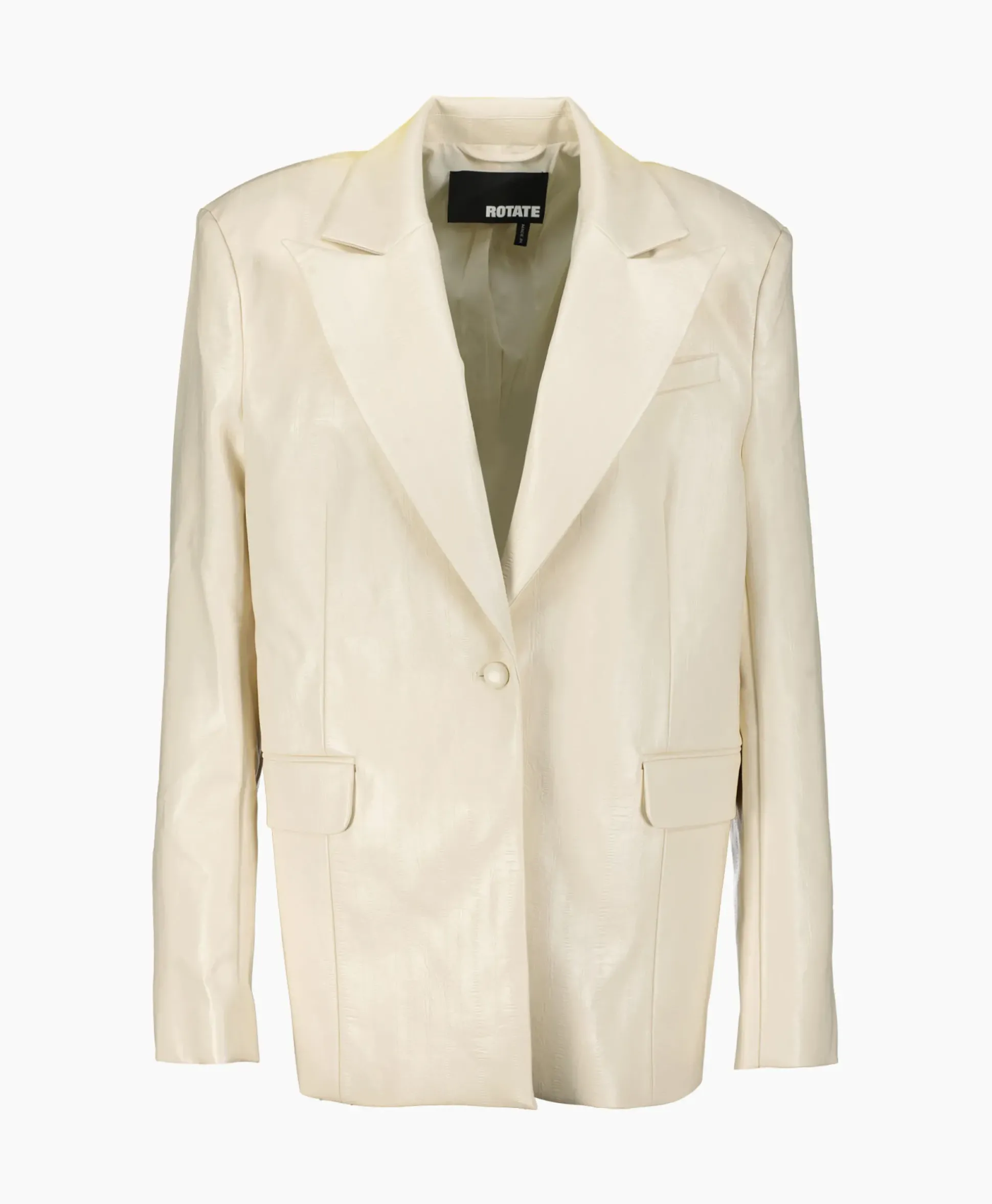 Rotate Blazer Textured Oversized Wit