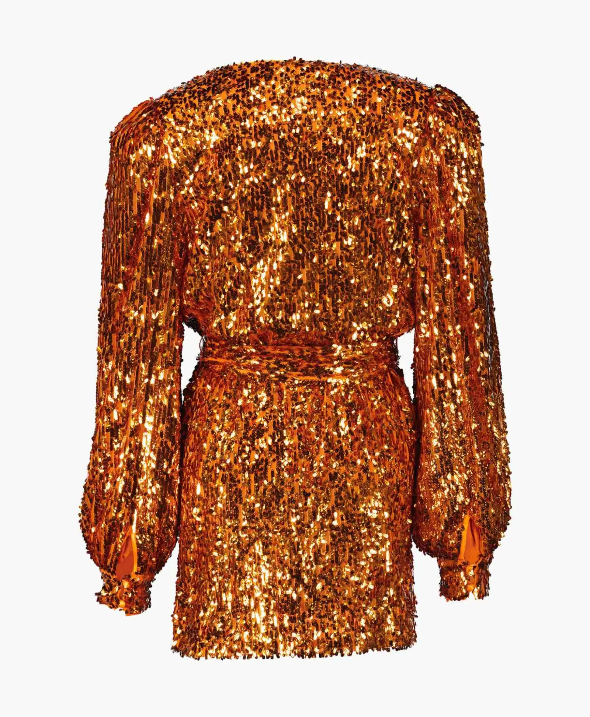 Rotate Mini Jurk Sequins Belted Oranje
