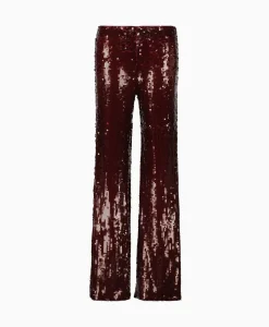 Rotate Pantalon Sequins Low Waist Bordeaux