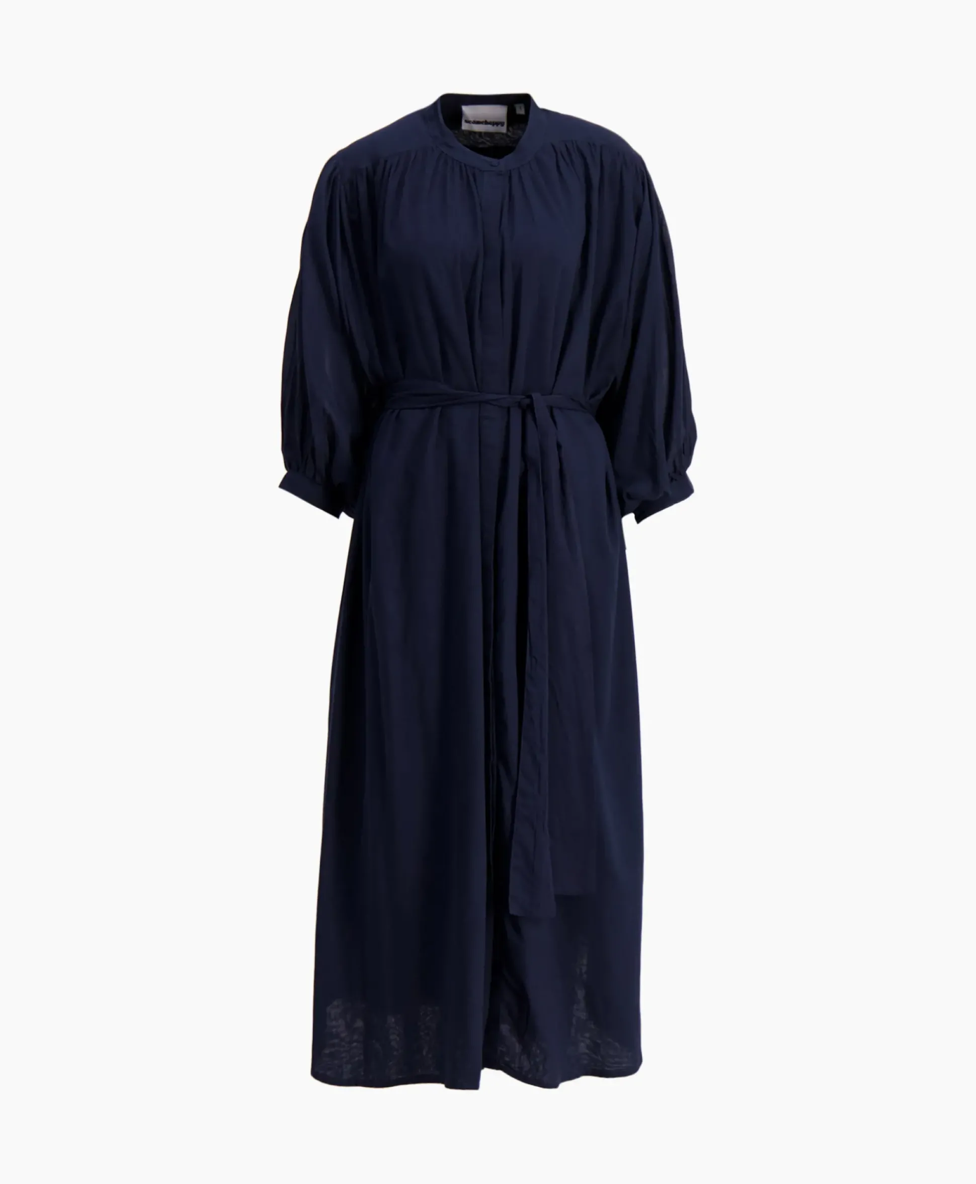 Sea Me Happy Maxi Jurk Balloon Long Double Layered Donker Blauw