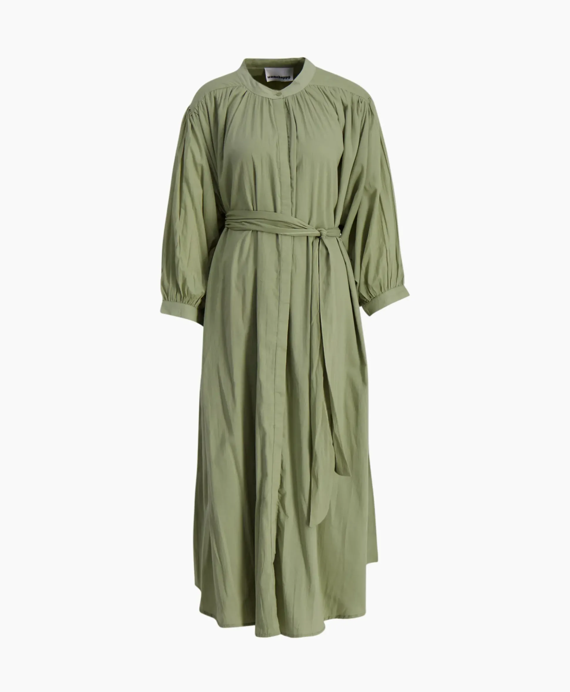 Sea Me Happy Maxi Jurk Balloon Long Double Layered Licht Groen