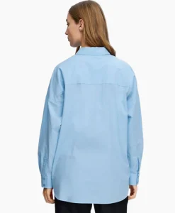 Selected Femme Blouse Dina-Sanni Ls Shirt Noos Blauw