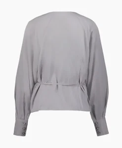 Selected Femme Blouse Jolie Ls Wrap Top Ex Grijs