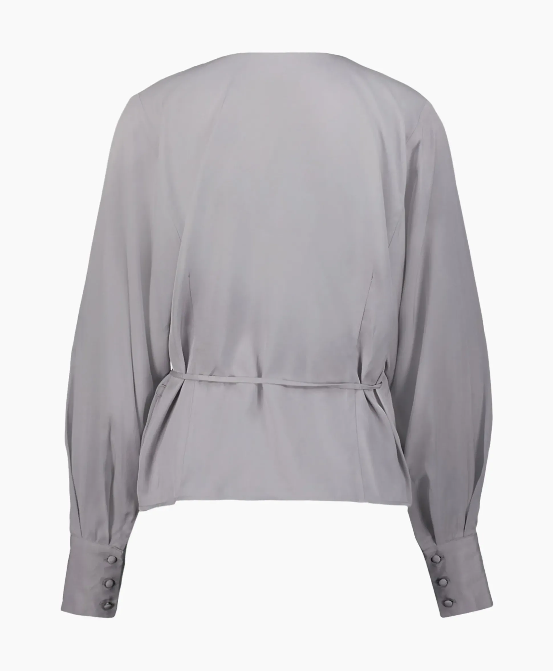 Selected Femme Blouse Jolie Ls Wrap Top Ex Grijs