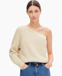 Selected Femme Gebreide Trui Sedora Ls Knit One Shoulder Off White