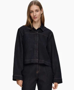 Selected Femme Jack Lisa Boxy Denim Jacket D2 Donker Blauw