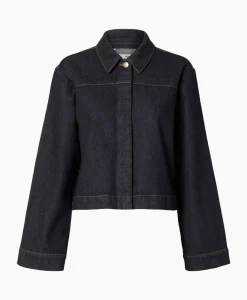 Selected Femme Jack Lisa Boxy Denim Jacket D2 Donker Blauw