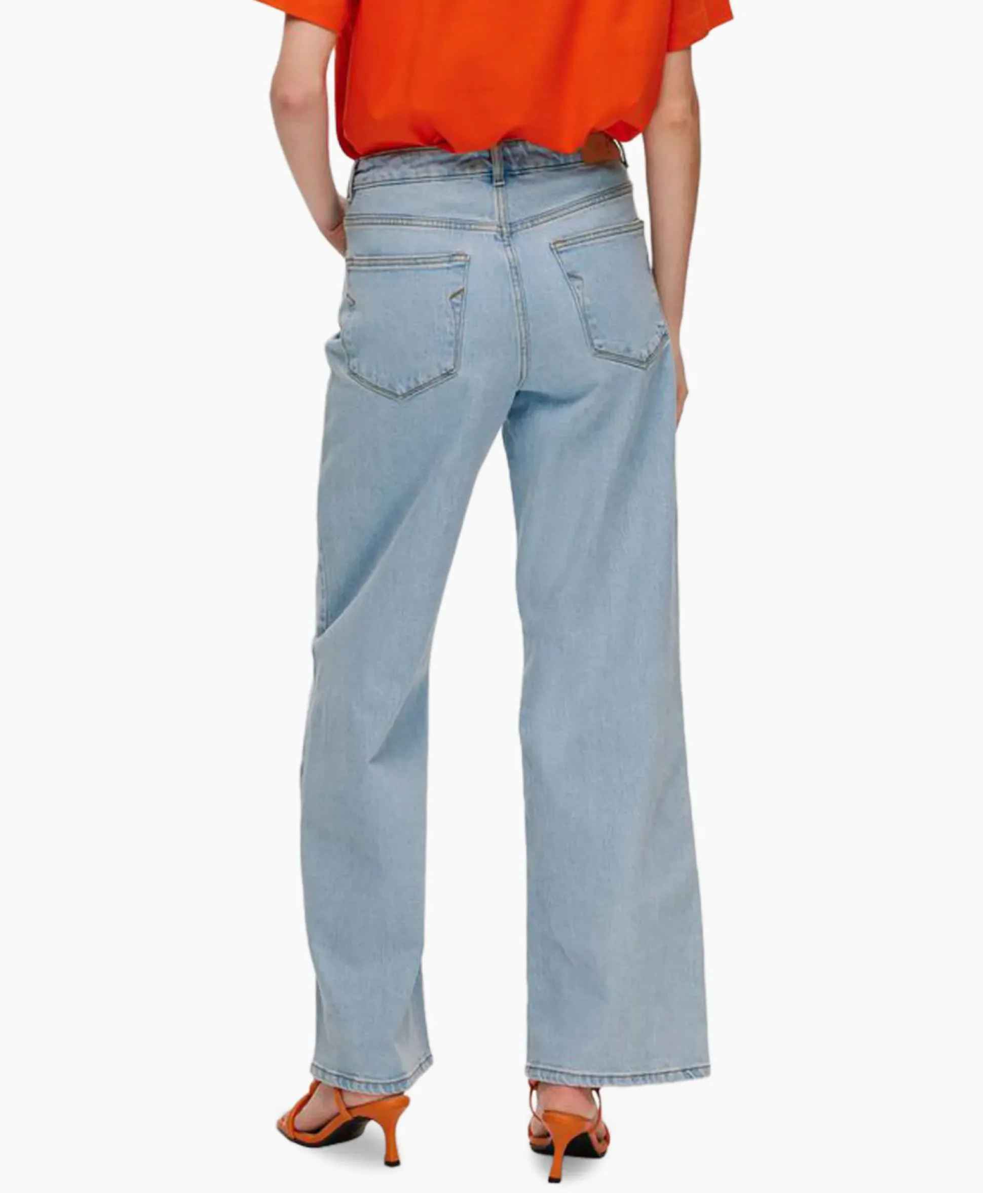Selected Femme Jeans Alice-N Hw Wide Lon Sky Blue Jea Licht Blauw