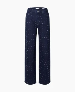 Selected Femme Jeans Marley-Bea Hw Mid Blue Wide Jean Blauw