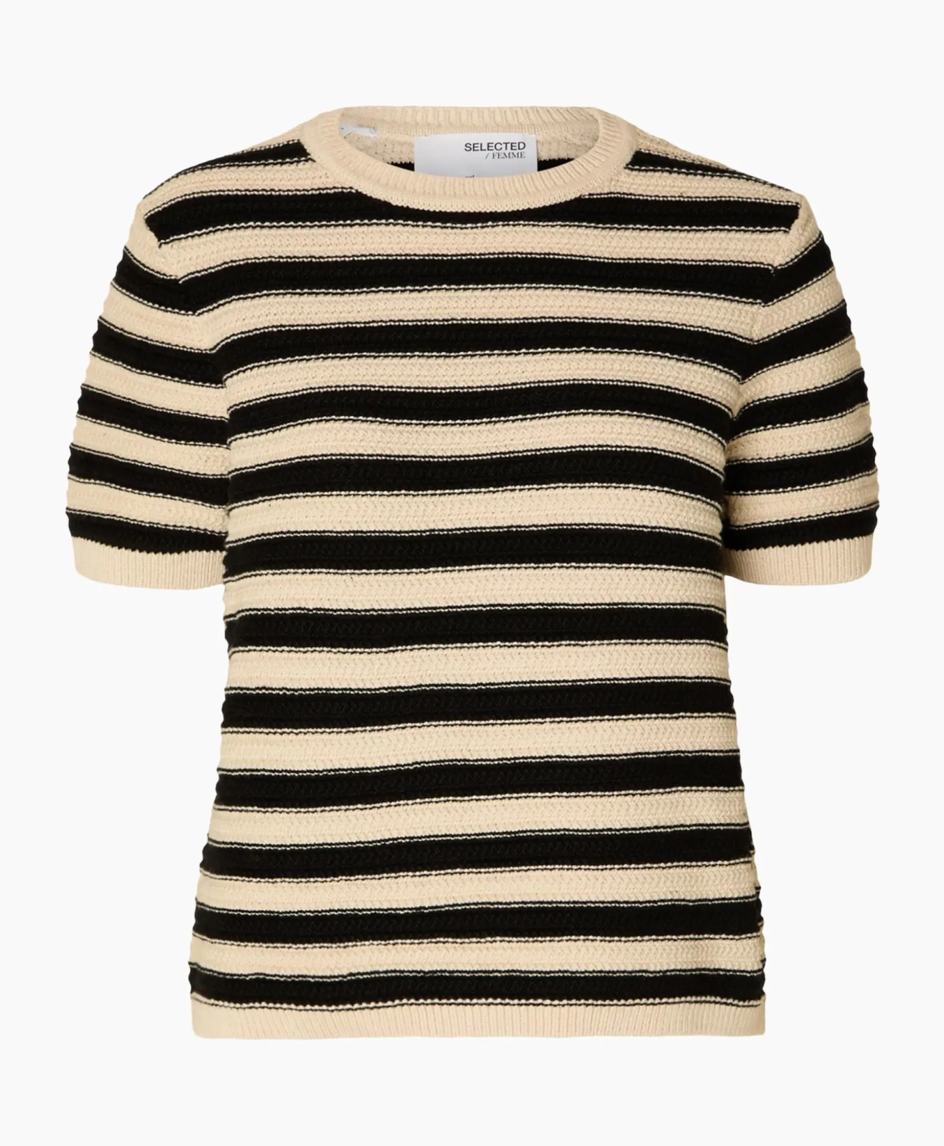 Selected Femme Pullover Dora Ss Knit O-Neck Goud
