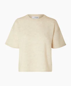 Selected Femme Pullover Maline-Liliana 2/4 Knit O-Neck N Beige