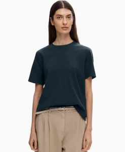 Selected Femme Selected Femme T-Shirt Essential Ssboxy Tee Noos Donker Blauw