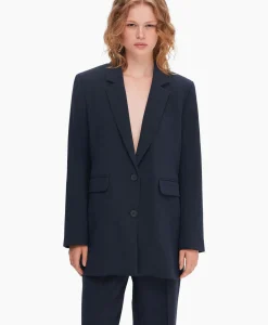Selected Femme Selected Femme Jasje Rita Ls Relaxed Blazer D Sapdonker Blauw