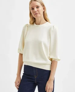 Selected Femme Sweater Tenny 3/4 Sweat Top Noos Wit