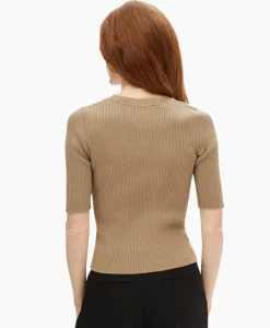 Selected Femme Top Mala 2/4 Knit O-Neck B Noos Licht Grijs