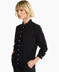 Studio Anneloes Blouse Bobby Pearl Pinstripe Zwart Dessin