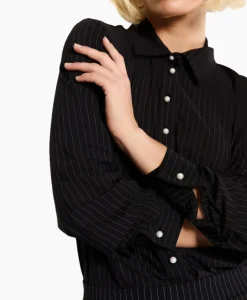Studio Anneloes Blouse Bobby Pearl Pinstripe Zwart Dessin