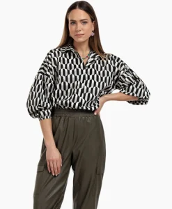 Studio Anneloes Blouse Havana Coffee Beans Zwart Dessin