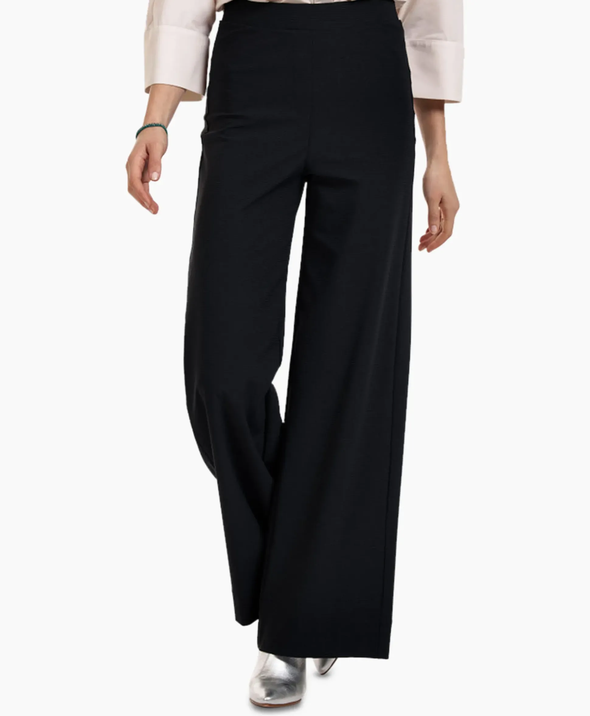 Studio Anneloes Broek Alex Bonded Mesh Trousers Zwart Dessin