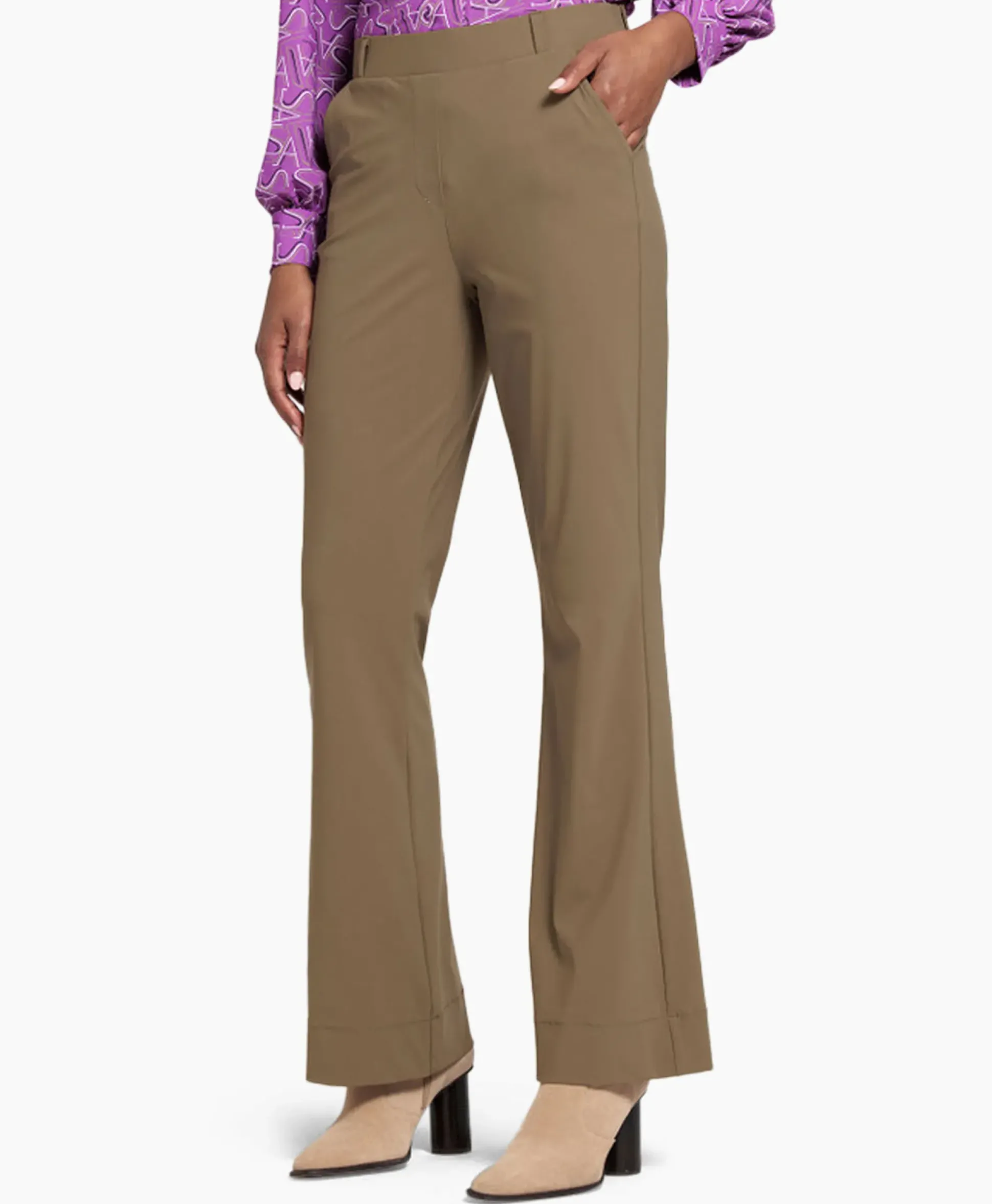 Studio Anneloes Broek Flair Bonded Trousers Bruin Dessin