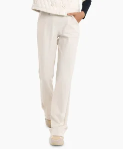 Studio Anneloes Broek Flair Long Shiny Bnd Trousers Off White